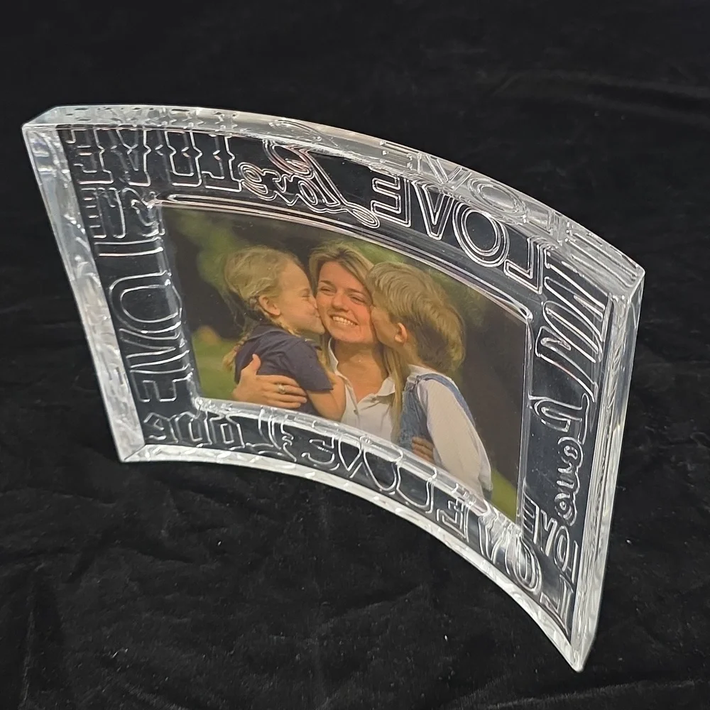 Cristal d' Arques Crystal Petals 24% Crystal Photo Frame, LOVE, 8.5‎ X 6.5 NIB